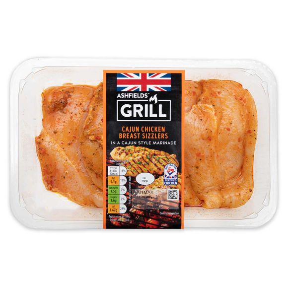 Ashfields Grill Cajun Chicken Breast Sizzlers In A Cajun Style Marinade 600g